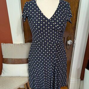 Faux Wrap Printed Midi Dress